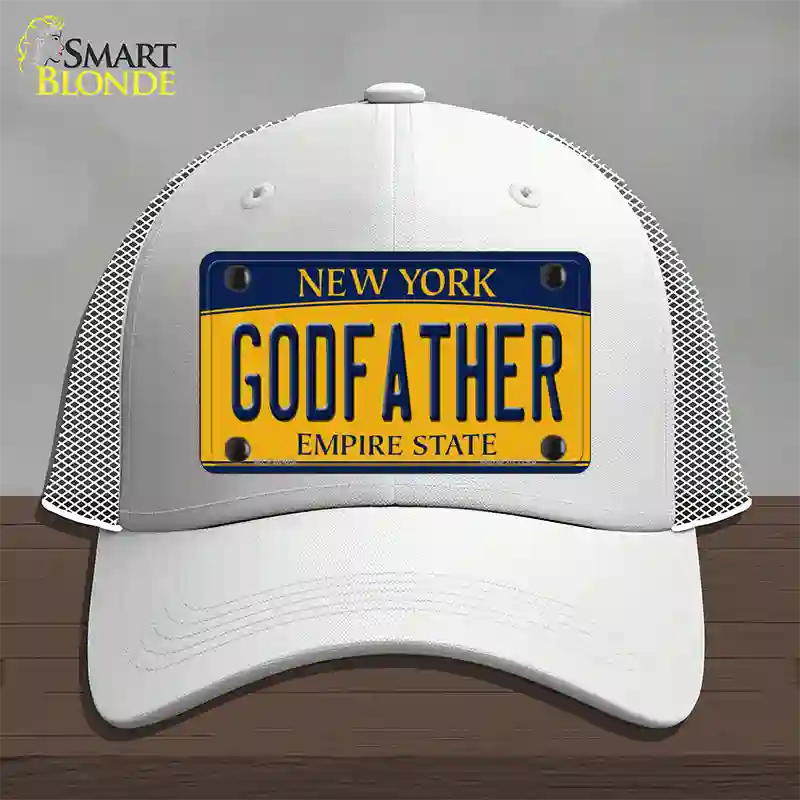 Godfather New York Novelty License Plate Hat Mesh / White