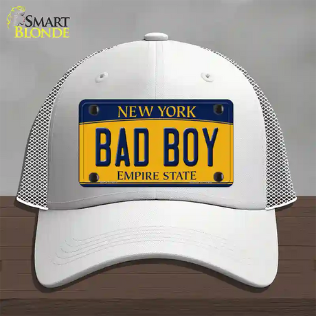 Bad Boy New York Novelty License Plate Hat Mesh / White