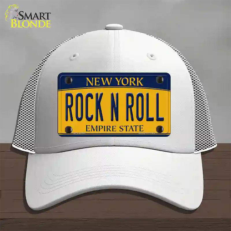 Rock N Roll New York Novelty License Plate Hat Mesh / White