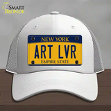 Art Lvr New York Novelty License Plate Hat Mesh / White