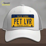 Pet Lvr New York Novelty License Plate Hat Mesh / White