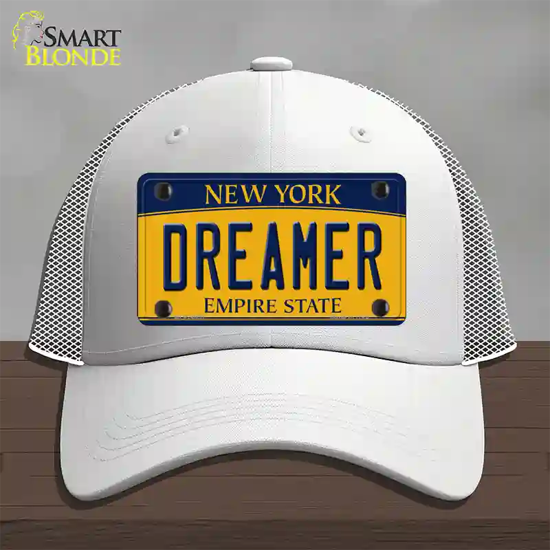 Dreamer New York Novelty License Plate Hat Mesh / White