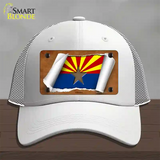 Arizona Flag Scroll Novelty License Plate Hat Mesh / White