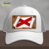 Alabama Flag Scroll Novelty License Plate Hat Mesh / White