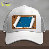 Alaska Flag Scroll Novelty License Plate Hat Mesh / White