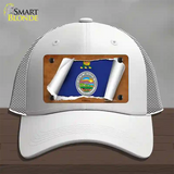 Kansas Flag Scroll Novelty License Plate Hat Mesh / White