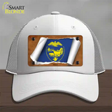 Oregon Flag Scroll Novelty License Plate Hat Mesh / White