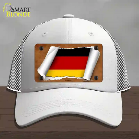 Germany Flag Scroll Novelty License Plate Hat Mesh / White