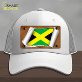 Jamaica Flag Scroll Novelty License Plate Hat Mesh / White