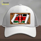 Kenya Flag Scroll Novelty License Plate Hat Mesh / White