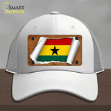 Ghana Flag Scroll Novelty License Plate Hat Mesh / White