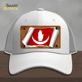 Anjouan Flag Scroll Novelty License Plate Hat Mesh / White