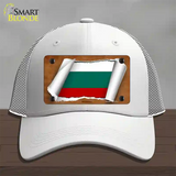 Bulgaria Flag Scroll Novelty License Plate Hat Mesh / White