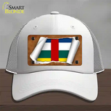 Central African Republic Flag Scroll Novelty License Plate Hat Mesh / White