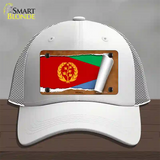 Eritrea Flag Scroll Novelty License Plate Hat Mesh / White