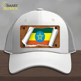 Ethiopia Flag Scroll Novelty License Plate Hat Mesh / White