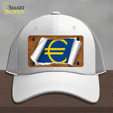 Euro Flag Scroll Novelty License Plate Hat Mesh / White