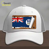 Falkland Islands Flag Scroll Novelty License Plate Hat Mesh / White