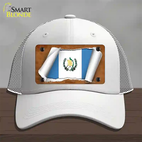 Guatemala Country Flag Scroll Novelty License Plate Hat Mesh / White