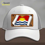 Kiribati Flag Scroll Novelty License Plate Hat Mesh / White