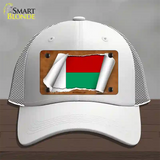 Madagascar Flag Scroll Novelty License Plate Hat Mesh / White