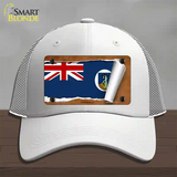 Montserrat Flag Scroll Novelty License Plate Hat Mesh / White