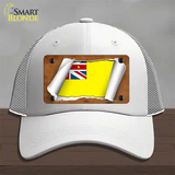 Nive Flag Scroll Novelty License Plate Hat Mesh / White