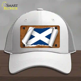 Scotland Flag Scroll Novelty License Plate Hat Mesh / White