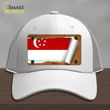 Singapore Flag Scroll Novelty License Plate Hat Mesh / White