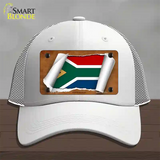 South Africa Flag Scroll Novelty License Plate Hat Mesh / White