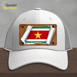 Suriname Flag Scroll Novelty License Plate Hat Mesh / White