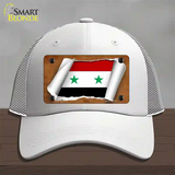 Syria Flag Scroll Novelty License Plate Hat Mesh / White