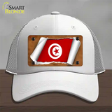 Tunisia Flag Scroll Novelty License Plate Hat Mesh / White