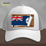 Queenland Flag Scroll Novelty License Plate Hat Mesh / White