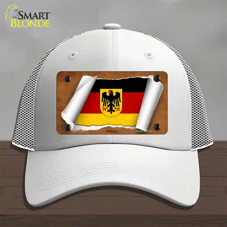 Germany Coat of Arms Flag Scroll Novelty License Plate Hat Mesh / White