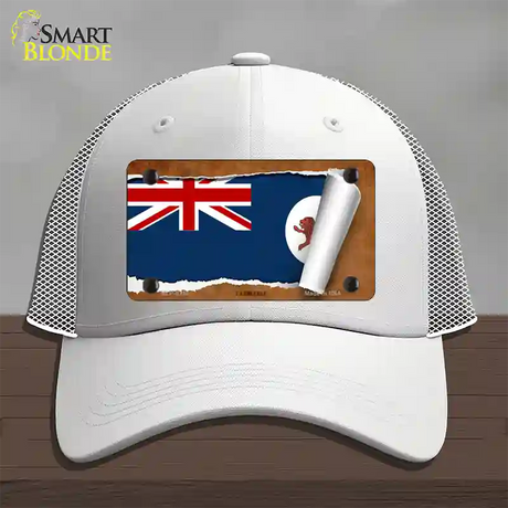 Tasmania Flag Scroll Novelty License Plate Hat Mesh / White