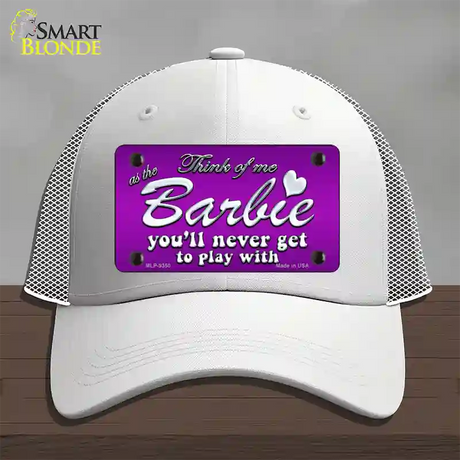 Barbie Never Play Novelty License Plate Hat Mesh / White