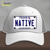 Native Texas White Novelty License Plate Hat Mesh / White