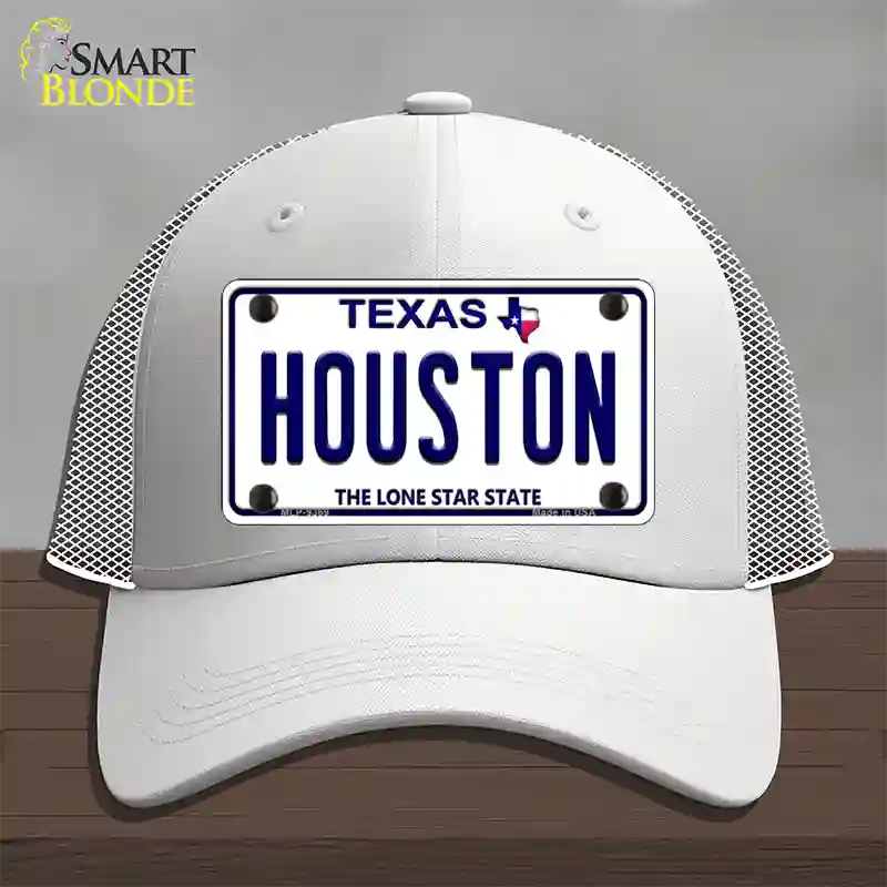 Houston Texas Novelty License Plate Hat Mesh / White