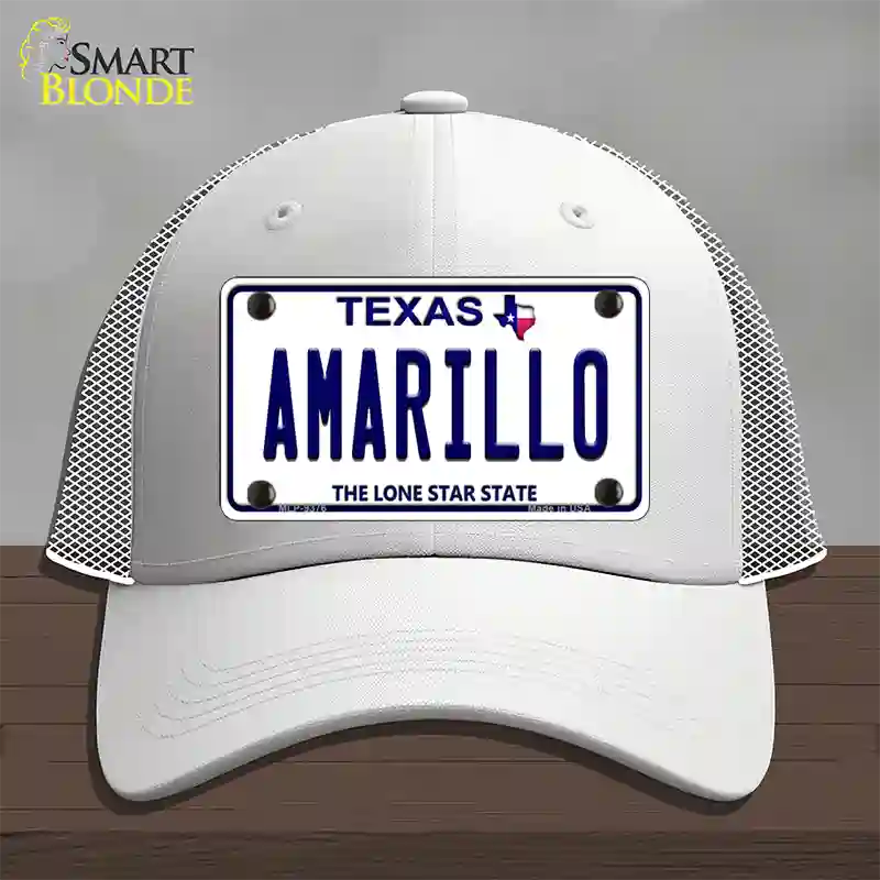 Amarillo Texas Novelty License Plate Hat Mesh / White