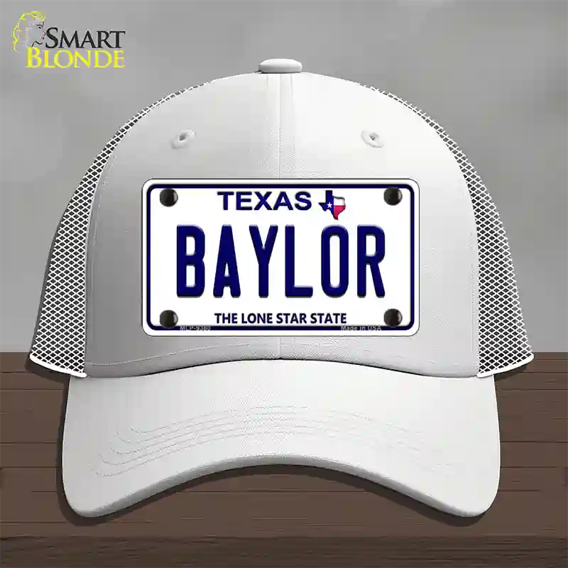 Baylor Texas Novelty License Plate Hat Mesh / White