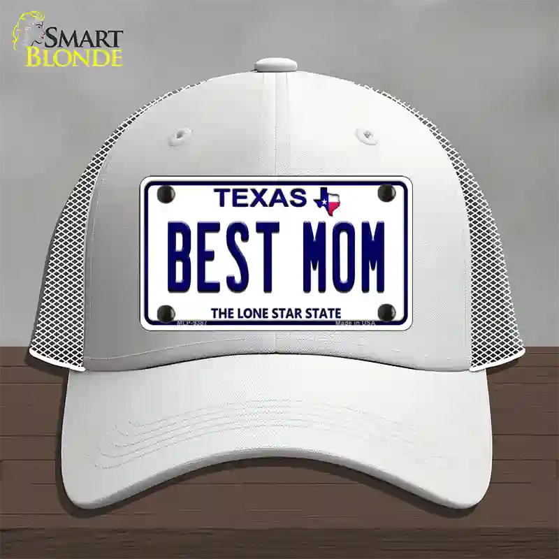 Best Mom Texas Novelty License Plate Hat Mesh / White