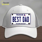 Best Dad Texas Novelty License Plate Hat Mesh / White