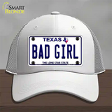 Bad Girl Texas Novelty License Plate Hat Mesh / White