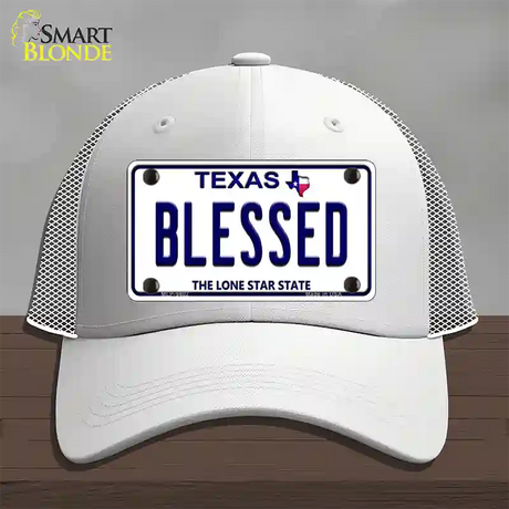 Blessed Texas Novelty License Plate Hat Mesh / White