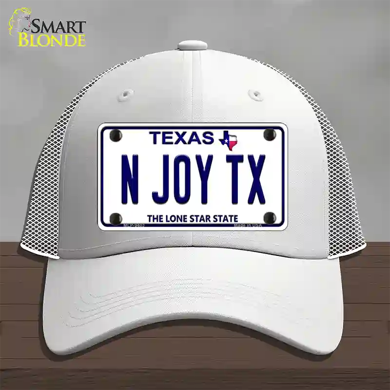 N Joy TX Texas Novelty License Plate Hat Mesh / White