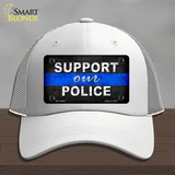 Support Our Police Novelty License Plate Hat Mesh / White