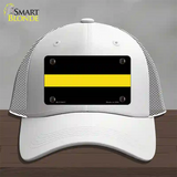 Thin Yellow Line Novelty License Plate Hat Mesh / White