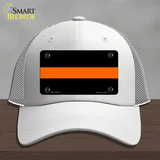 Thin Orange Line Novelty License Plate Hat Mesh / White