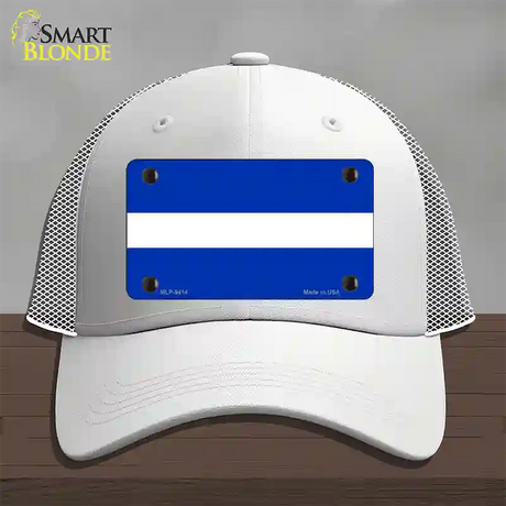 Thin White Line On Blue Novelty License Plate Hat Mesh / White